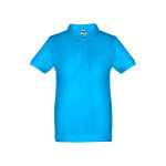 Obrázek Bavlněné polo tričko s krátkým rukávem pro děti (unisex) 10 - modrá aqua