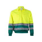 Obrázek Dvoubarevná keprová bunda (210 g/m?) z polyesteru (80 %) a bavlny (20 %) 5XL - zelená/žlutá