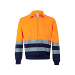 Obrázek Dvoubarevná keprová bunda (210 g/m?) z polyesteru (80 %) a bavlny (20 %) 4XL - modrá/oranžová