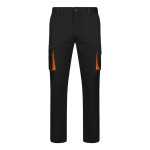 Obrázek  Dvoubarevné strečové kalhoty s mnoha kapsami (240 g/m?), z bavlny (46 %), EME (38 %) a polyesteru (16 %) 42 - černá/oranžová
