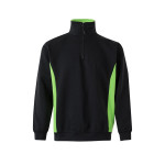 Obrázek Dvoubarevná froté mikina (260 g/m?), z polyesteru (65 %) a bavlny (35 %) 2XL - černá/zelená