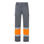 Obrázek  Dvoubarevné keprové kalhoty s více kapsami (210 g/m?), z bavlny (20 %) a polyesteru (80 %) S - šedá/oranžová