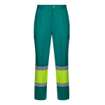 Obrázek Dvoubarevné kalhoty z kepru (190 g/m?), bavlny (20 %) a polyesteru (80 %) 2XL - zelená/žlutá