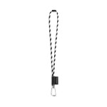 Obrázek  SET Lanyard TUBE Long (? 7 mm) s karabinou ve tvaru D 55 mm a bezpečnostní sponou ? 7 mm - černá/bílá