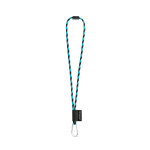 Obrázek  SET Lanyard TUBE Long (? 7 mm) s karabinou ve tvaru D 55 mm a bezpečnostní sponou ? 7 mm - 353 - černá/světle modrá