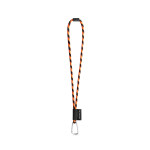 Obrázek  SET Lanyard TUBE Long (? 7 mm) s karabinou ve tvaru D 55 mm a bezpečnostní sponou ? 7 mm - černá/oranžová