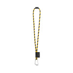 Obrázek  SET Lanyard TUBE Long (? 7 mm) s karabinou ve tvaru D 55 mm a bezpečnostní sponou ? 7 mm - černá/žlutá