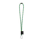 Obrázek  SET Lanyard TUBE Long (? 7 mm) s karabinou ve tvaru D 55 mm a bezpečnostní sponou ? 7 mm - fluorescenční žlutá/královská modrá