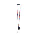 Obrázek  SET Lanyard TUBE Long (? 7 mm) s karabinou ve tvaru D 55 mm a bezpečnostní sponou ? 7 mm - fluorescenční oranžová/královská modrá
