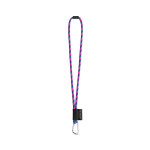 Obrázek  SET Lanyard TUBE Long (? 7 mm) s karabinou ve tvaru D 55 mm a bezpečnostní sponou ? 7 mm - fluorescenční růžová/královská modrá