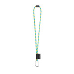 Obrázek  SET Lanyard TUBE Long (? 7 mm) s karabinou ve tvaru D 55 mm a bezpečnostní sponou ? 7 mm - žlutá/světle modrá