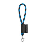 Obrázek SET Lanyard TUBE Short (? 7 mm) s karabinou 9 mm - černá/královská modrá