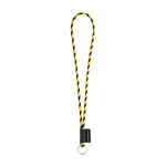 Obrázek  SET Lanyard TUBE Long (? 7 mm) s kroužkem ? 32 mm - černá/žlutá