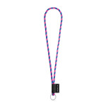 Obrázek  SET Lanyard TUBE Long (? 7 mm) s kroužkem ? 32 mm - fluorescenční růžová/královská modrá