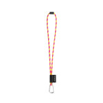 Obrázek SET Lanyard TUBE Long (? 7 mm) s karabinou ve tvaru D 55 mm a bezpečnostní sponou ? 7 mm - fluorescenční žlutá/fluorescenční růžová