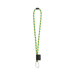 Obrázek SET Lanyard TUBE Long (? 7 mm) s karabinou ve tvaru D 55 mm a bezpečnostní sponou ? 7 mm - žlutá/zelená