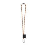 Obrázek SET Lanyard TUBE Long (? 7 mm) s karabinou ve tvaru D 55 mm a bezpečnostní sponou ? 7 mm - hnědá/béžová