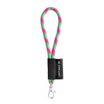 Obrázek SET Lanyard TUBE Short (? 7 mm) s karabinou 9 mm - fluorescenční zelená/fluorescenční růžová