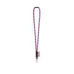 Obrázek  SET Lanyard TUBE Long (? 7 mm) s karabinou 9 mm a bezpečnostní sponou ? 7 mm - fluorescenční růžová/královská modrá