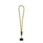 Obrázek SET Lanyard TUBE Long (? 7 mm) s karabinou 9 mm a držákem na mobilní telefon - 300 - černá
