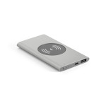 Obrázek Powerbanka 4 000 mAh s 5W bezdrátovou nabíječkou ze recyklovaného hliníku (100% rAL) - saténově stříbrná