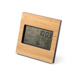 Obrázek Stolní meteostanice s LCD obrazovkou z ABS a bambusu - černá