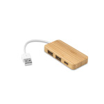 Obrázek  HUB se 2 porty USB-A a 1 portem USB-C z bambusu - přírodní