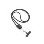 Obrázek Šňůrka na krk s držákem na smartphone, USB-C kabelem a různými adaptéry z recyklovaného ABS a recyklovaného TPE - černá