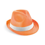 Obrázek Čepice z PP s bílou polyesterovou stuhou - oranžová