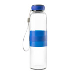 Obrázek Skleněná láhev 550ml, modré silikon. doplňky