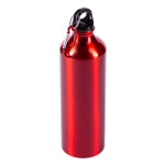 Obrázek Červená hliníková lahev 800 ml s karabinou, lesklá