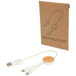 Obrázek Bílý rychlonabíjecí 27W kabel 5v1, 30 cm, bambus