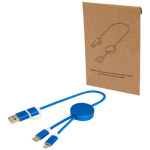 Obrázek Modrý rychlonabíjecí 27W kabel 5v1, 30 cm, hliník