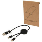 Obrázek Černý rychlonabíjecí 27W kabel 5v1, 30 cm, hliník