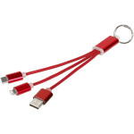 Obrázek Červený nabíjecí kabel 3 v 1 s kroužkem na klíče