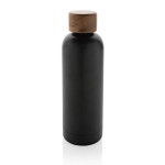Obrázek Černá termoláhev Wood 0,5 l z rec. nerez. oceli