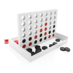 Obrázek FSC® dřevěné piškvorky Connect four v bílé krabici