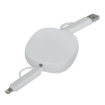 Obrázek Bílý svinovací USB nabíjecí a datový kabel