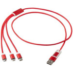 Obrázek Červený nabíjecí kabel 5v1 z recyklovaného hliníku