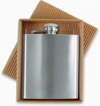 Obrázek Matná stříbrná butylka/likérka v dárkové krabičce, 207ml