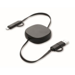 Obrázek 60W svinovací nabíjecí kabel v pouzdře z ABS, černý