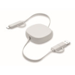 Obrázek 60W svinovací nabíjecí kabel v pouzdře z ABS, bílý