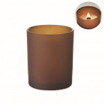 Obrázek Skleněná svíčka z rostlinného vosku 80g, hnědá
