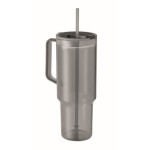 Obrázek Průhledný hrnek 1200 ml s brčkem, šedý