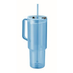 Obrázek Průhledný hrnek 1200 ml s brčkem, sv. modrý