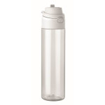 Obrázek Láhev RPET 700 ml s brčkem a víčkem, bílá