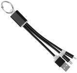 Obrázek Nabíjecí kabel/klíčenka 3v1, černý