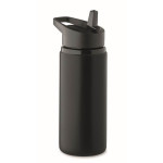 Obrázek Jednostěnná láhev z rec.nerezu 500ml s brčkem,černá
