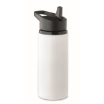 Obrázek Jednostěnná láhev z rec.nerezu 500ml s brčkem,bílá