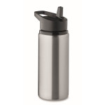 Obrázek Jednostěnná láhev,r.nerez 500ml s brčkem,mat.stříbr